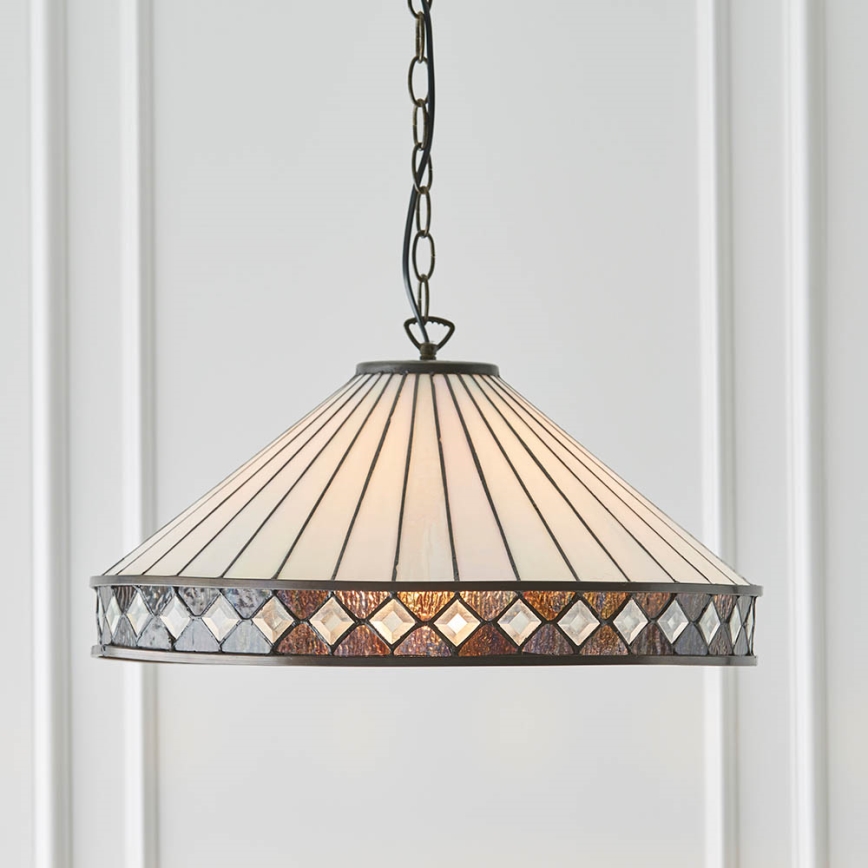Endon 64147 - Lustra uz ķēdes Tiffany FARGO 1xE27/60W/230V pr. 50 cm