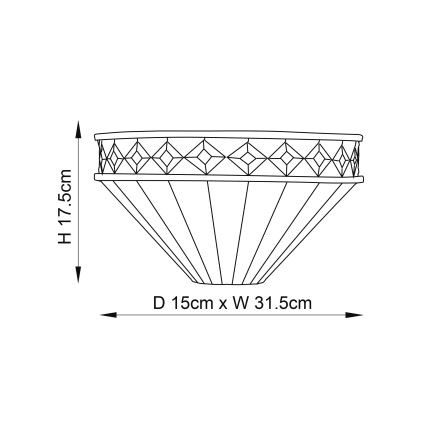 Endon 64149 - Sienas gaismeklis Tiffany FARGO 1xE14/40W/230V