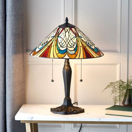 Endon 64163 - Galda lampa HECTOR 2xE27/60W/230V pr. 40 cm