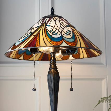 Endon 64163 - Galda lampa HECTOR 2xE27/60W/230V pr. 40 cm