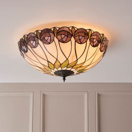 Endon 64173 - Tiffany HUTCHINSON griestu gaismeklis 2xE27/60W/230V Ø 50 cm