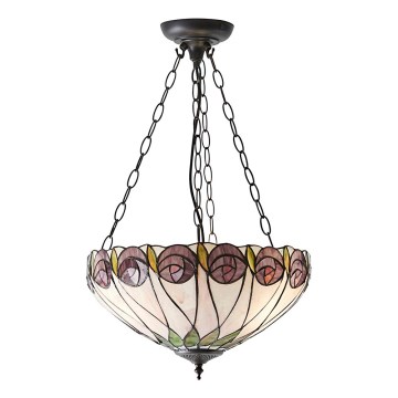 Endon 64175 - Lustra ar ķēdi Tiffany HUTCHINSON 3xE27/60W/230V Ø 40 cm