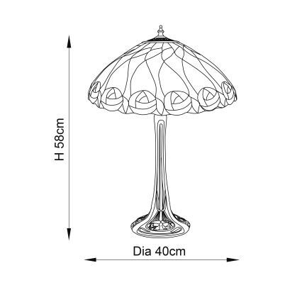 Endon 64177 - Galda lampa HUTCHINSON 1xE27/60W/230V d. 40 cm