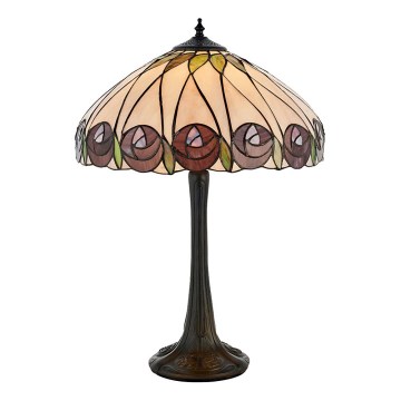 Endon 64177 - Galda lampa Tiffany HUTCHINSON, 1xE27/60W/230V, diametrs 40 cm