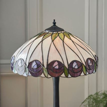 Endon 64177 - Galda lampa Tiffany HUTCHINSON, 1xE27/60W/230V, diametrs 40 cm