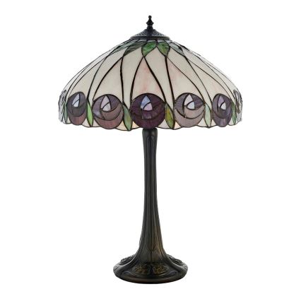 Endon 64177 - Galda lampa Tiffany HUTCHINSON, 1xE27/60W/230V, diametrs 40 cm