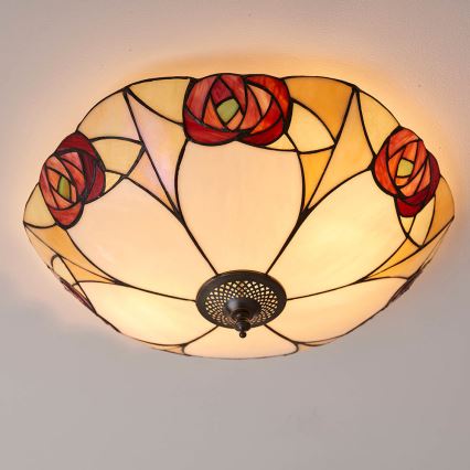 Endon 64182 - Tiffany INGRAM griestu lampa 2xE27/60W/230V Ø 45 cm