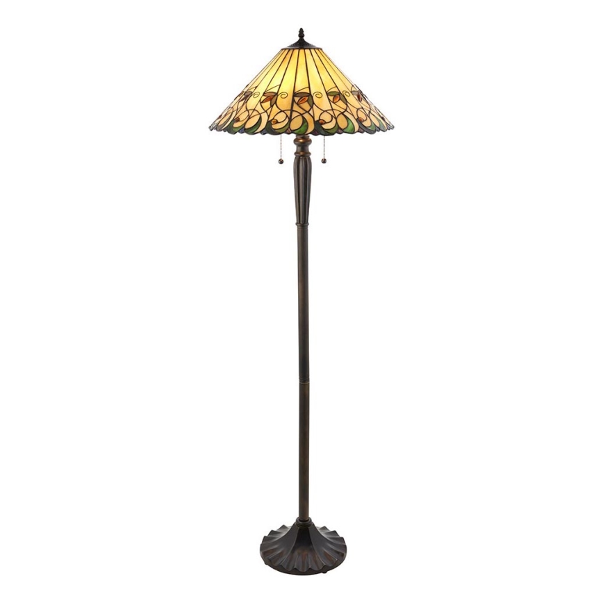 Endon 64192 - Grīdas lampa Tiffany JAMELIA 2xE27/60W/230V Ø 50 cm