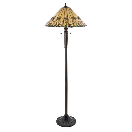 Endon 64192 - Grīdas lampa Tiffany JAMELIA 2xE27/60W/230V Ø 50 cm