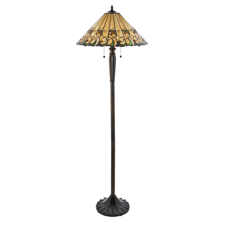Endon 64192 - Grīdas lampa Tiffany JAMELIA 2xE27/60W/230V Ø 50 cm