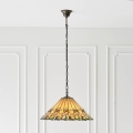 Endon 64194 - lustra Tiffany JAMELIA uz ķēdes, 3x E27/60W/230V, diam. 50 cm
