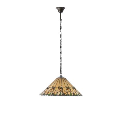 Endon 64194 - lustra Tiffany JAMELIA uz ķēdes, 3x E27/60W/230V, diam. 50 cm