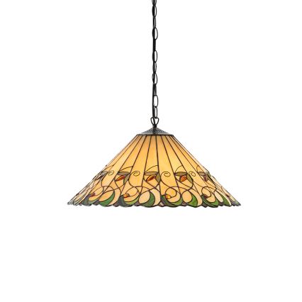 Endon 64194 - lustra Tiffany JAMELIA uz ķēdes, 3x E27/60W/230V, diam. 50 cm