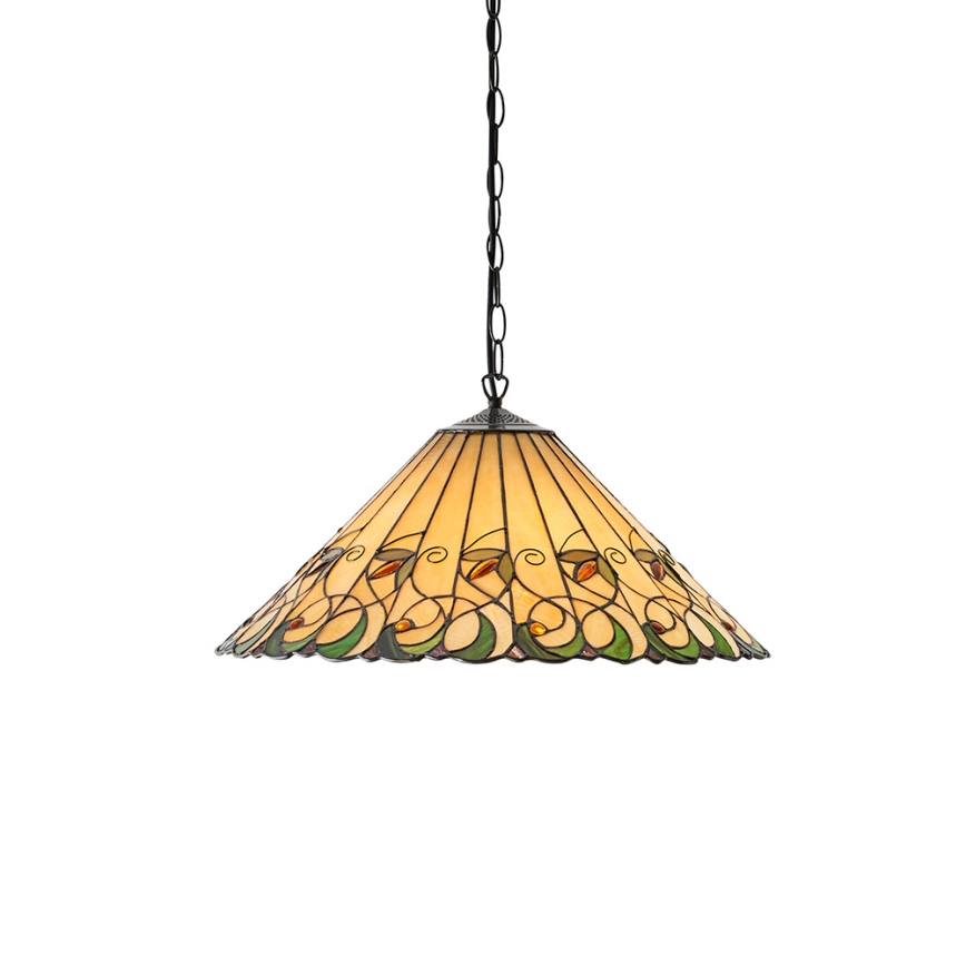 Endon 64194 - lustra Tiffany JAMELIA uz ķēdes, 3x E27/60W/230V, diam. 50 cm
