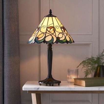 Endon 64195 - Galda lampa JAMELIA 1xE27/60W/230V Ø 31 cm