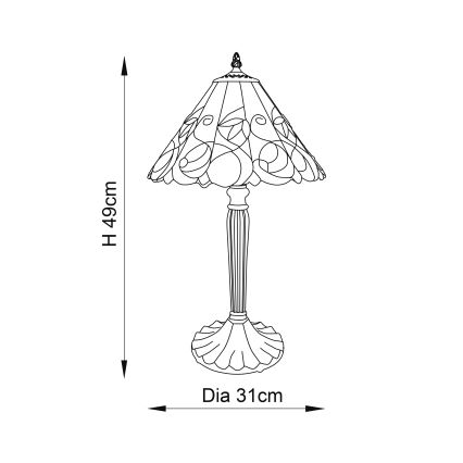 Endon 64195 - Galda lampa JAMELIA 1xE27/60W/230V Ø 31 cm