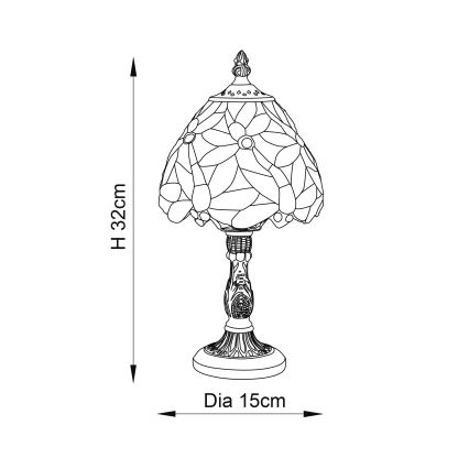 Endon 64246 - Galda lampa LORETTE 1xE14/40W/230V d. 15 cm
