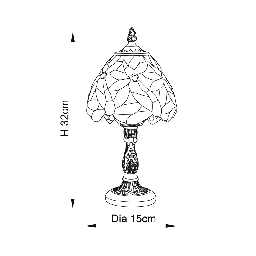 Endon 64246 - Galda lampa LORETTE 1xE14/40W/230V d. 15 cm