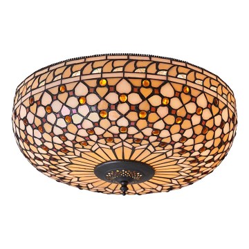 Endon 64276 - Tiffany griestu lampa MILLE FEUX, 2x E27/60W, 230V, Ø 45 cm