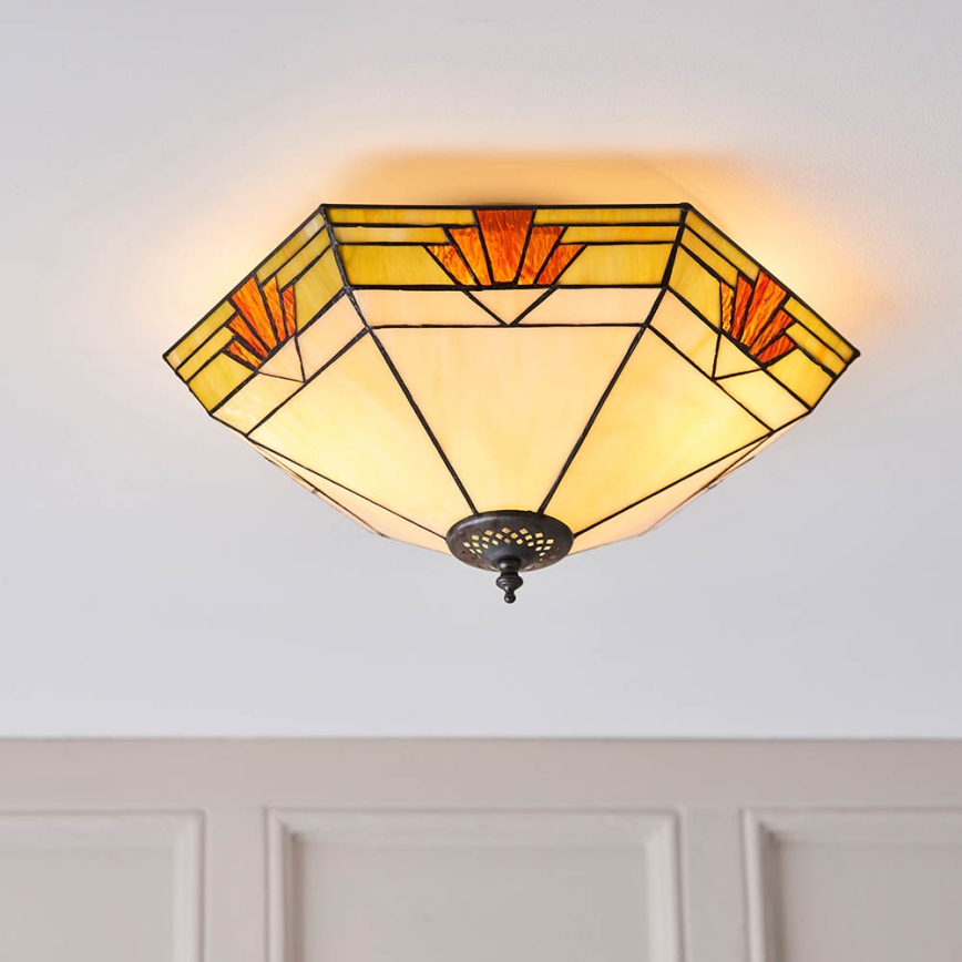 Endon 64284 - Griestu lampa Tiffany NEVADA 2xE27/60W/230V Ø 40 cm