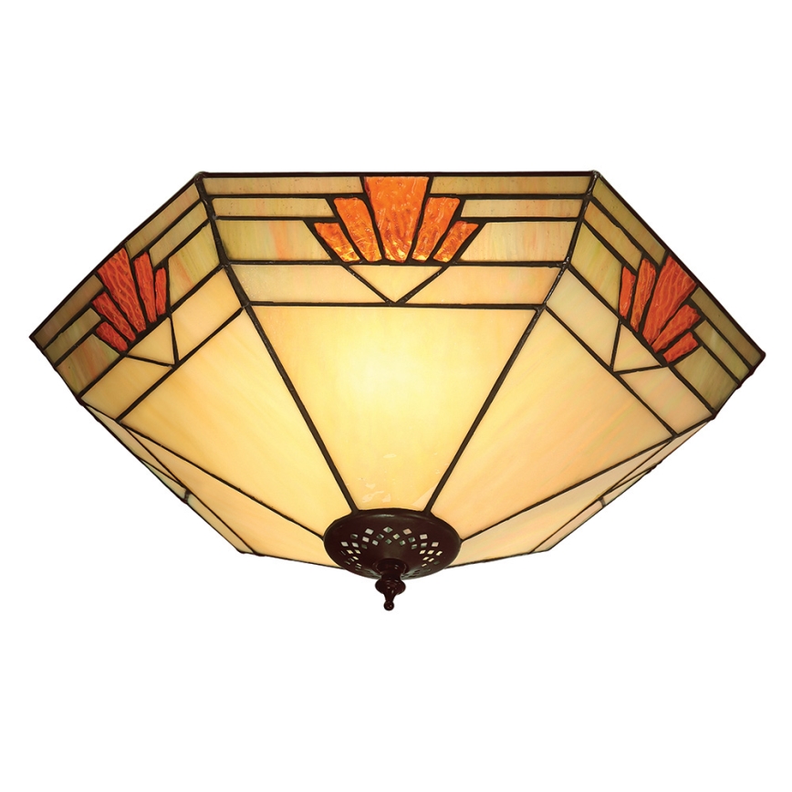Endon 64284 - Griestu lampa Tiffany NEVADA 2xE27/60W/230V Ø 40 cm