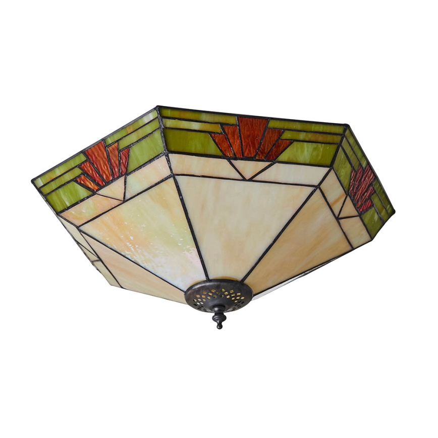 Endon 64284 - Griestu lampa Tiffany NEVADA 2xE27/60W/230V Ø 40 cm