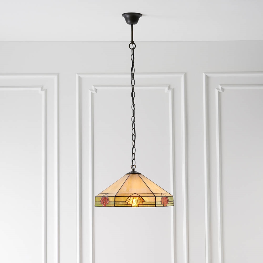 Endon 64285 - lustra ar ķēdi Tiffany NEVADA 1xE27/60W/230V Ø 35 cm