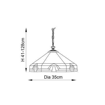 Endon 64285 - lustra ar ķēdi Tiffany NEVADA 1xE27/60W/230V Ø 35 cm
