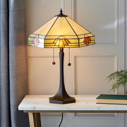 Endon 64286 - Galda lampa NEVADA 2xE27/60W/230V d. 40 cm