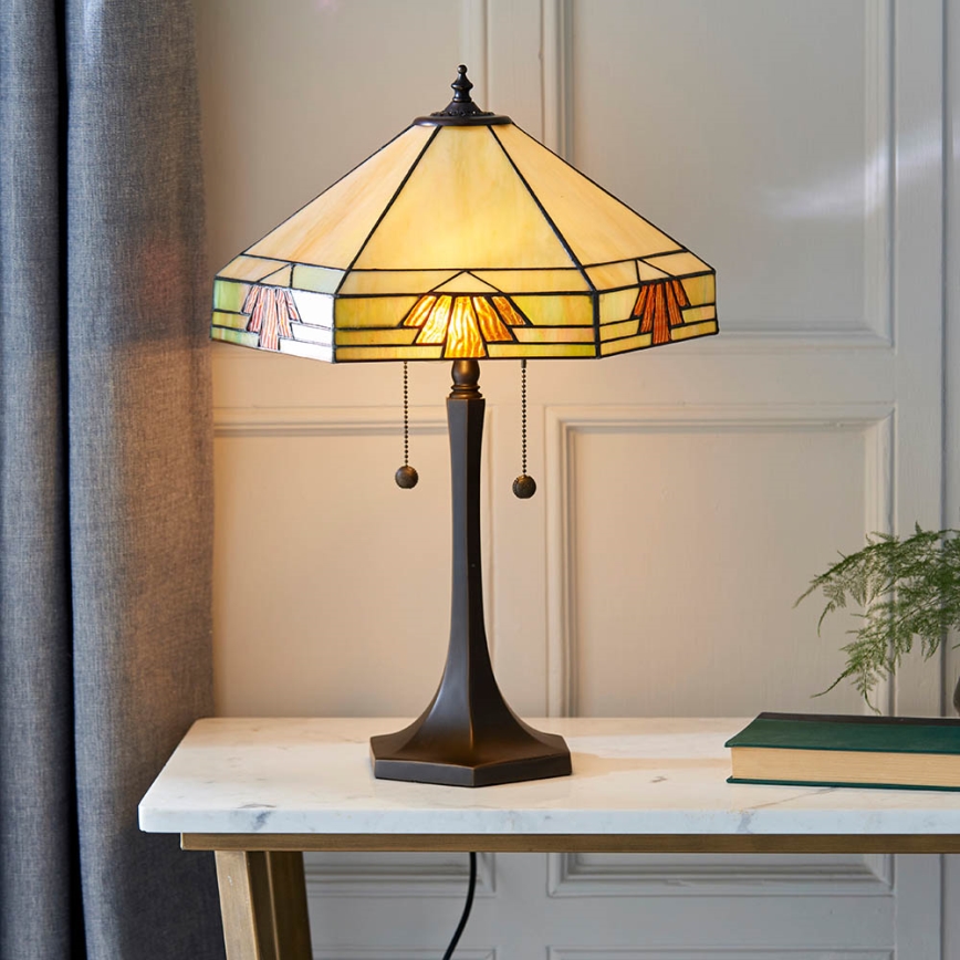 Endon 64286 - Galda lampa NEVADA 2xE27/60W/230V d. 40 cm