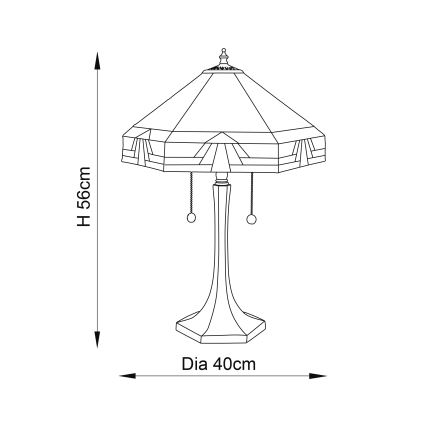 Endon 64286 - Galda lampa NEVADA 2xE27/60W/230V d. 40 cm
