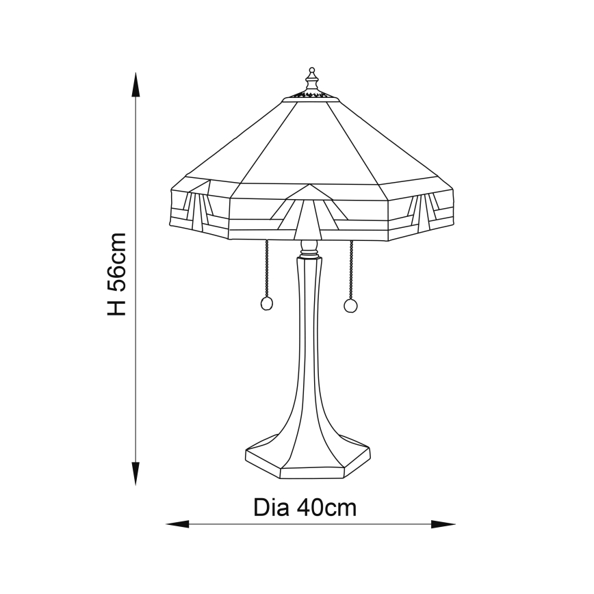 Endon 64286 - Galda lampa NEVADA 2xE27/60W/230V d. 40 cm