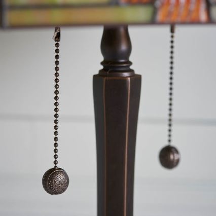 Endon 64286 - Galda lampa Tiffany NEVADA 2xE27/60W/230V diam. 40 cm