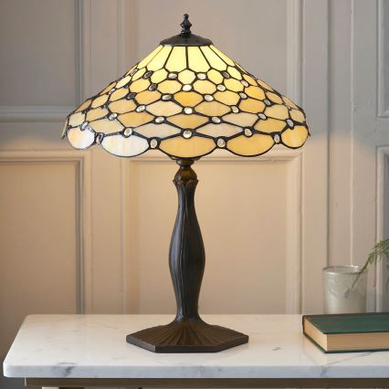 Endon 64301 - Galda lampa Tiffany PEARL 1xE27/60W/230V Ø 37 cm