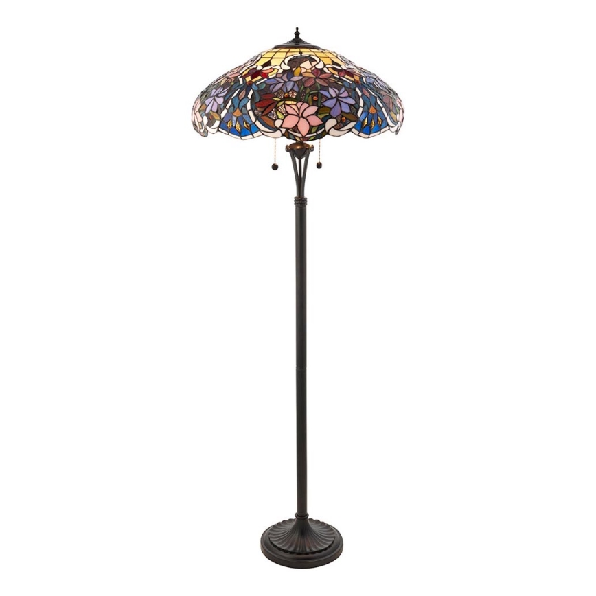 Endon 64323 - Grīdas lampa Tiffany SULLIVAN 2xE27/60W/230V Ø 56 cm