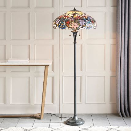 Endon 64323 - Grīdas lampa Tiffany SULLIVAN 2xE27/60W/230V Ø 56 cm