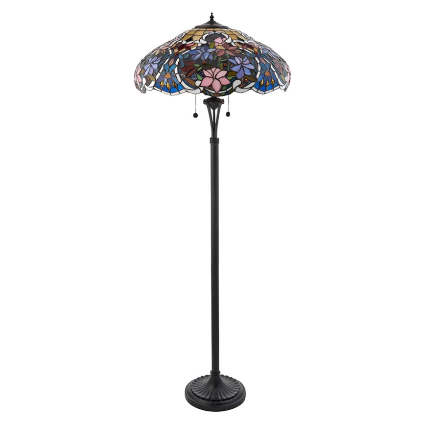 Endon 64323 - Grīdas lampa Tiffany SULLIVAN 2xE27/60W/230V Ø 56 cm