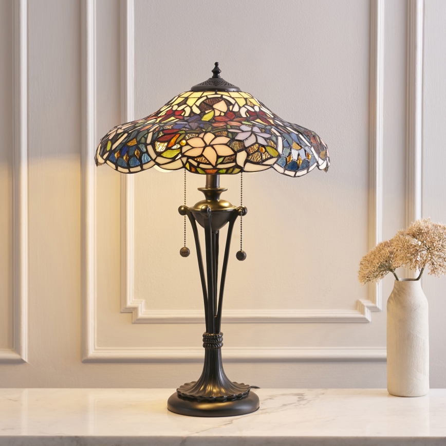 Endon 64326 - Galda lampa SULLIVAN 2xE27/60W/230V d. 40 cm