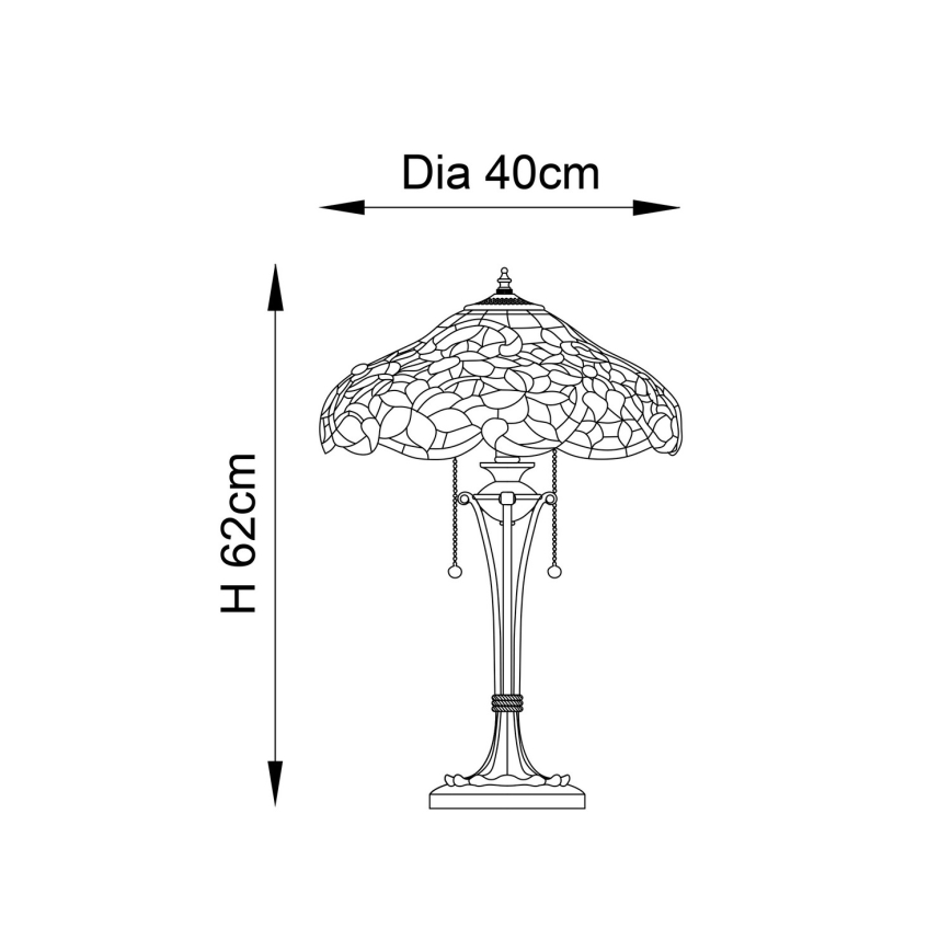 Endon 64326 - Galda lampa SULLIVAN 2xE27/60W/230V d. 40 cm