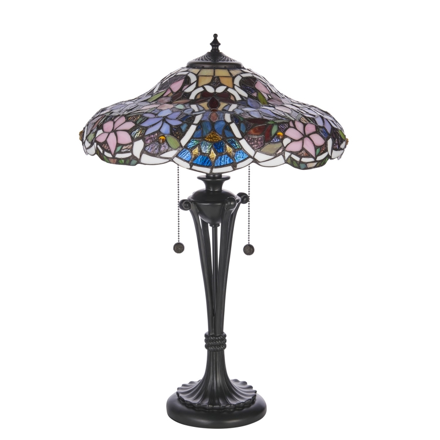 Endon 64326 - Galda lampa Tiffany SULLIVAN 2xE27/60W/230V Ø 40 cm