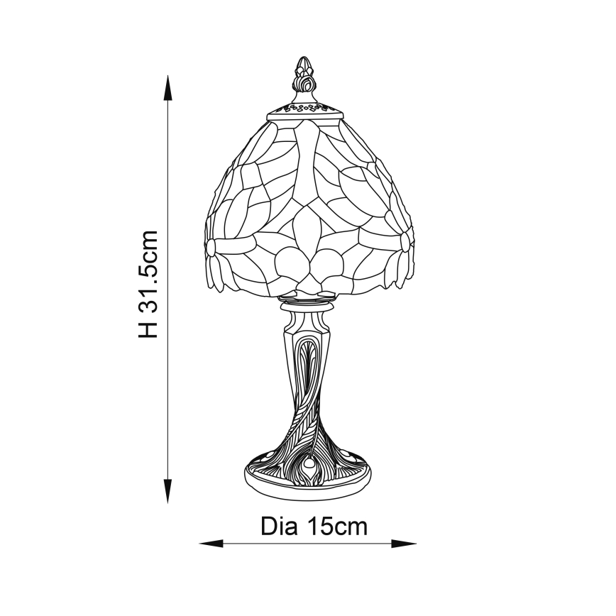 Endon 64331 - Galda lampa SYLVETTE 1xE14/40W/230V d. 15 cm