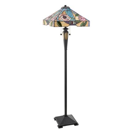 Endon 64383 - Grīdas lampa Tiffany WILLIOW 2xE27/60W/230V diametrs 42,5 cm