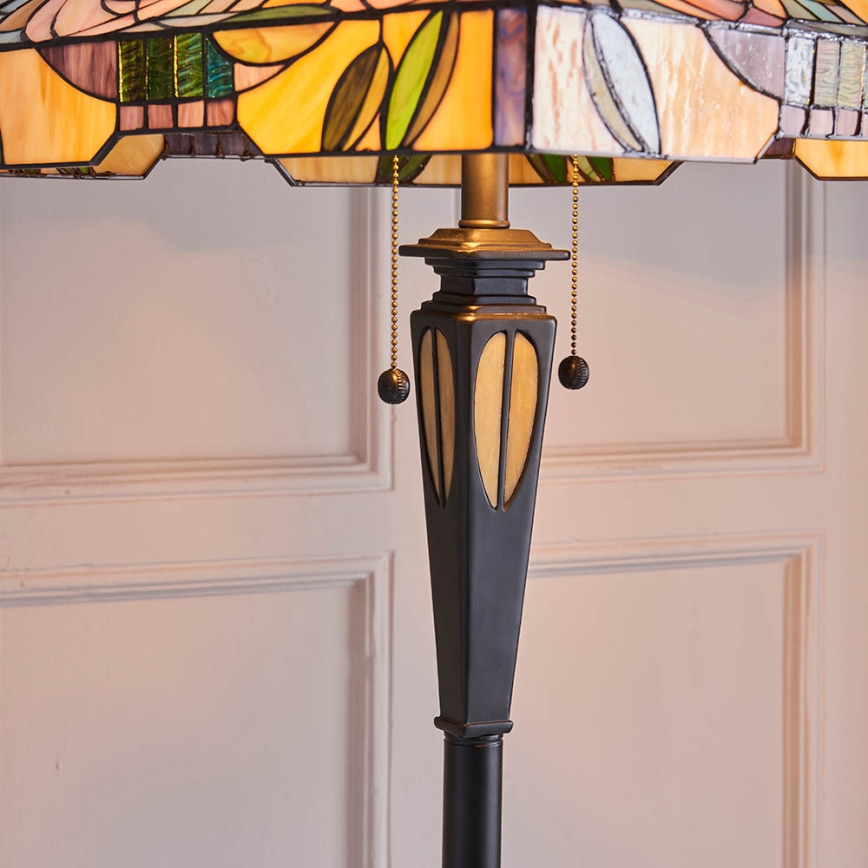 Endon 64383 - Grīdas lampa Tiffany WILLIOW 2xE27/60W/230V diametrs 42,5 cm