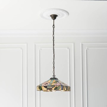 Endon 64385 - Lustra uz ķēdes Tiffany WILLOW 1x E27/60W/230V Ø 35 cm