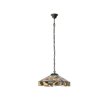 Endon 64385 - Lustra uz ķēdes Tiffany WILLOW 1x E27/60W/230V Ø 35 cm