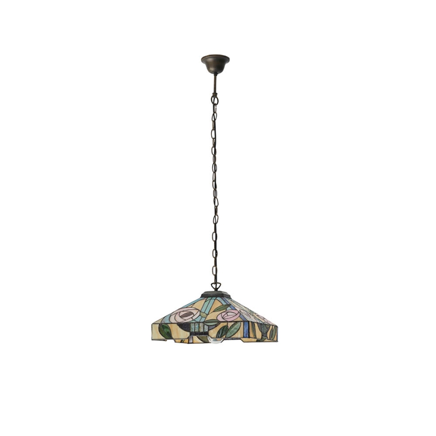 Endon 64385 - Lustra uz ķēdes Tiffany WILLOW 1x E27/60W/230V Ø 35 cm