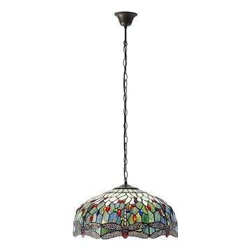 Endon 66148 - Lustra uz ķēdes Tiffany DRAGONFLY 3xE27/60W/230V Ø 50 cm