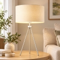 Endon 66986 - Galda lampa TRI 1xE27/40W/230V matēts hroms/krēmkrāsaina