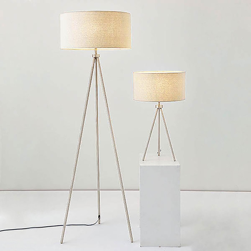 Endon 66986 - Galda lampa TRI 1xE27/40W/230V matēts hroms/krēmkrāsaina
