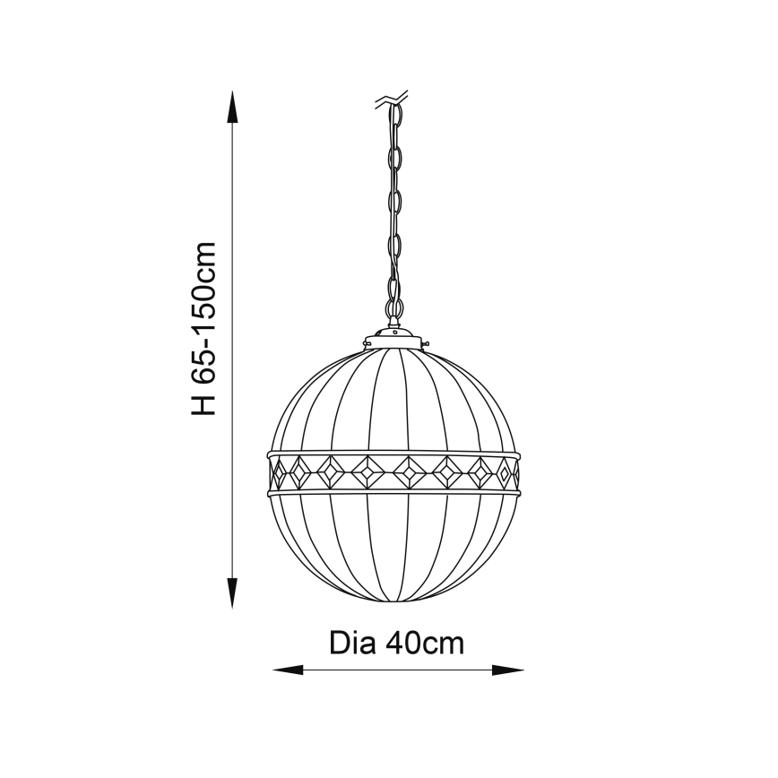 Endon 67045 - Lustra ar ķēdi FARGO 1xE27/60W/230V d. 40 cm